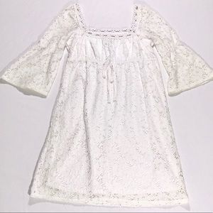 Laundry | White Eyelet Dress with Bell Sleeves